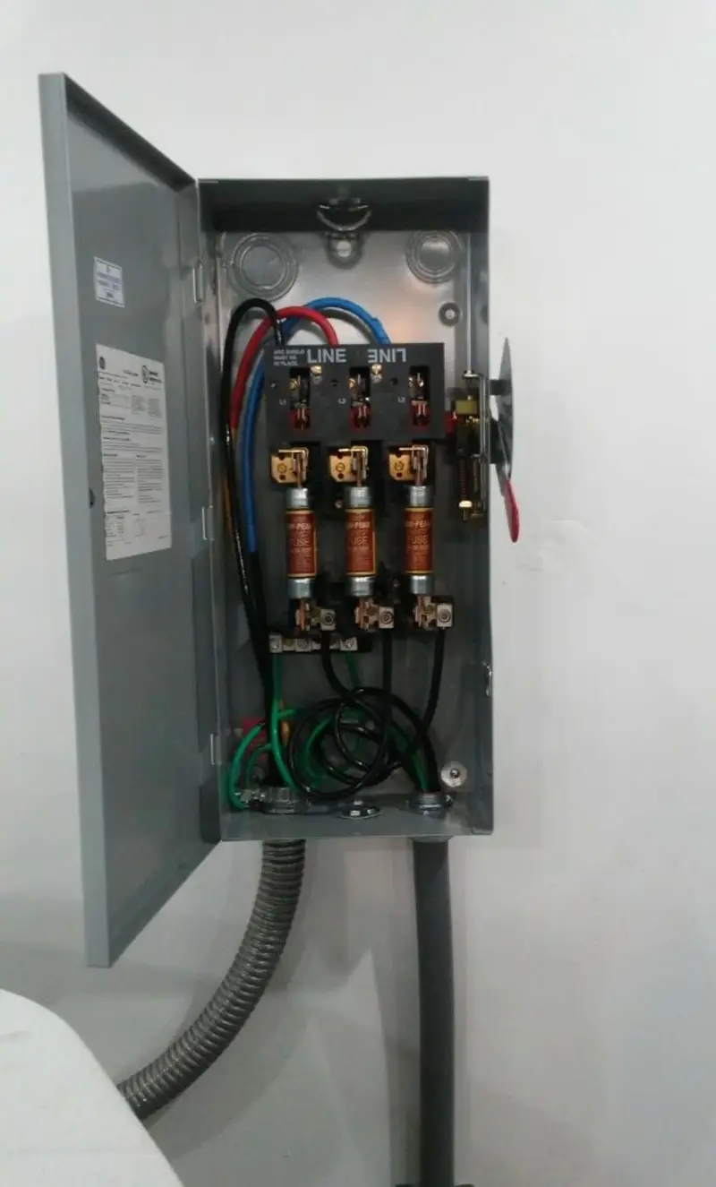 Three-phase disconnect switch installed for Electrical Wiring & Rewiring in Lebanon